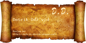 Detrik Dávid névjegykártya